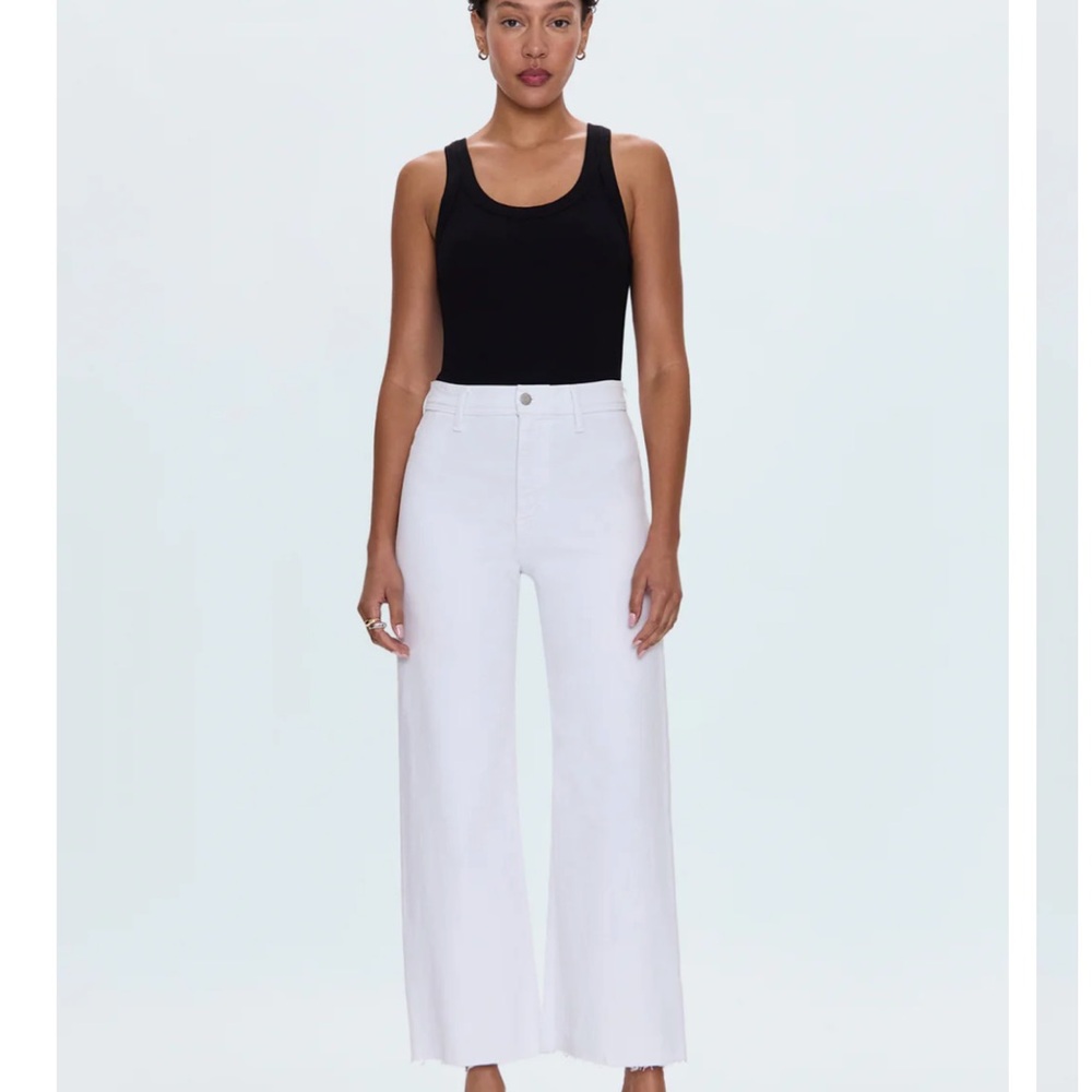 pistola White Wide Leg Flare Jeans